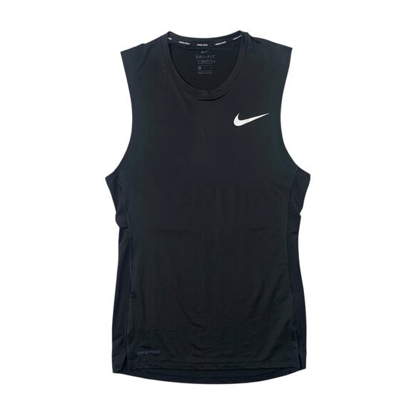 Nike Pro Tank Top Mens M Medium Tight Fit Black DriFit Sleeveless Athletic Train - Picture 1 of 9